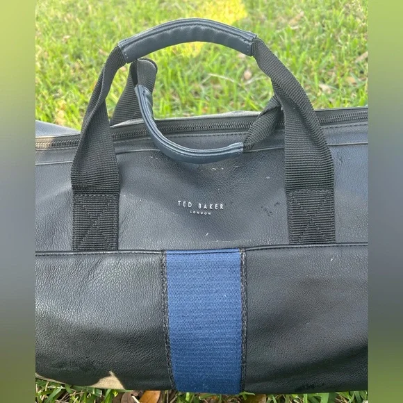 Ted Baker Black Duffel Bag with Blue Stripe - Picture 2 of 8